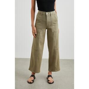 Rails Getty Crop Utility Wide Leg Jean Washed Olive Size 25